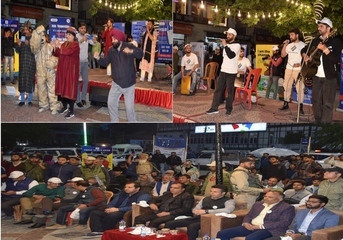 'Lok Sabha Elections 2024 : DEO Srinagar organizes ‘Jashn e Jugalbandi’ under SVEEP at historical Polo View Market'
